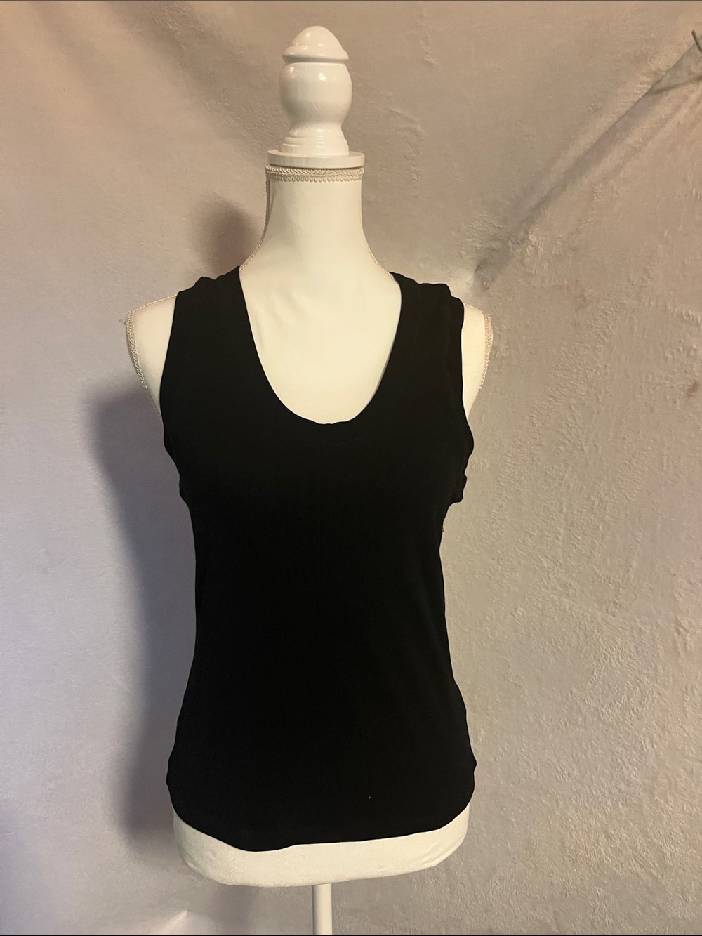 Nostalgia Black Scoop Neck Tank Top